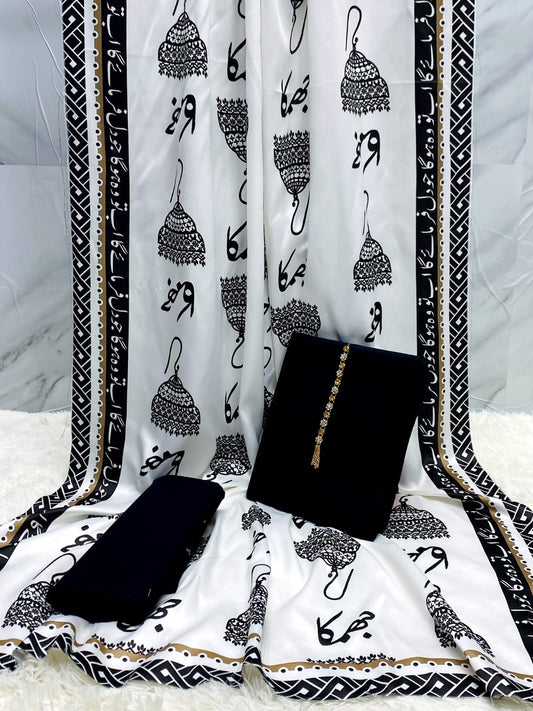 3 Piece Suit with Digital Printing Duppata